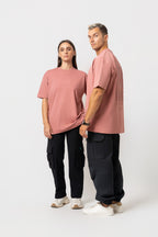 Oversize Backprint Interlock Tee - FALL OF THE KING (DUSTY ROSE)
