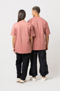 Oversize Backprint Interlock Tee - FALL OF THE KING (DUSTY ROSE)