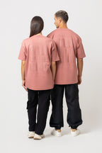 Oversize Backprint Interlock Tee - FALL OF THE KING (DUSTY ROSE)
