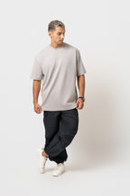 Oversize Backprint Interlock Tee - FALL OF THE KING (LITE ASH)