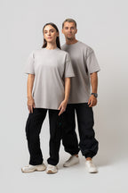 Oversize Backprint Interlock Tee - FALL OF THE KING (LITE ASH)