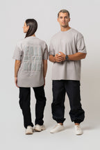 Oversize Backprint Interlock Tee - FALL OF THE KING (LITE ASH)
