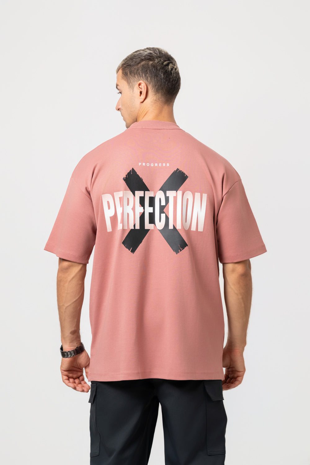 Oversize Backprint Interlock Tee - PERFECTION (DUSTY ROSE)