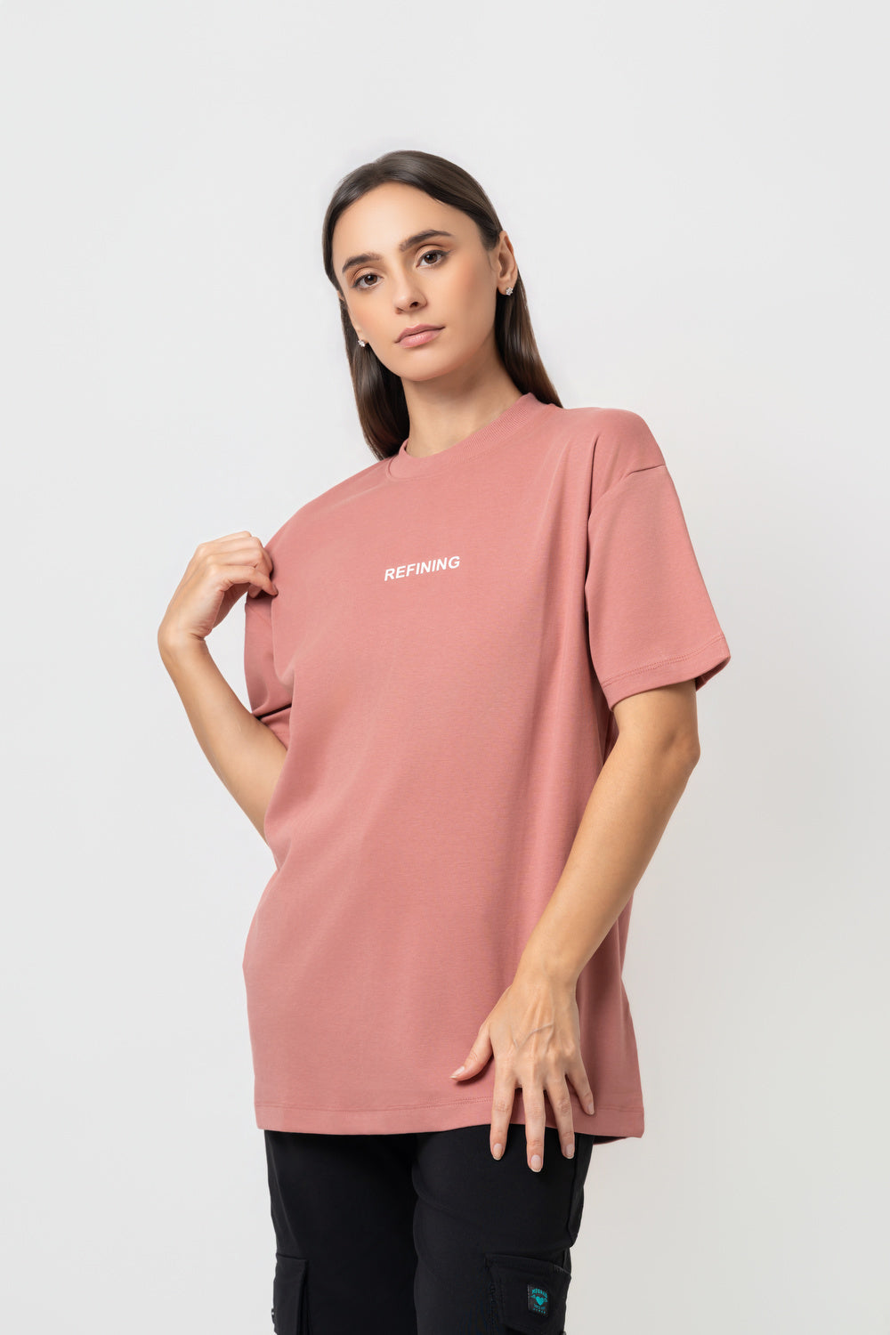 Oversize Backprint Interlock Tee - PERFECTION (DUSTY ROSE)