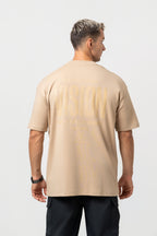 Oversize Backprint Interlock Tee - VISION (BEIGE)