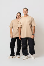 Oversize Backprint Interlock Tee - VISION (BEIGE)