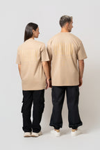 Oversize Backprint Interlock Tee - VISION (BEIGE)