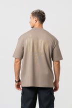 Oversize Backprint Interlock Tee - VISION (DEEP BEIGE)