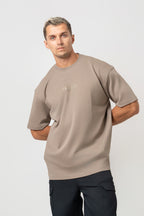 Oversize Backprint Interlock Tee - VISION (DEEP BEIGE)