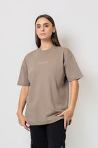 Oversize Backprint Interlock Tee - VISION (DEEP BEIGE)
