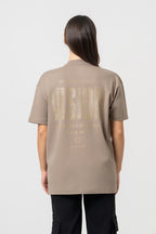 Oversize Backprint Interlock Tee - VISION (DEEP BEIGE)